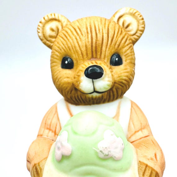 Vintage Homco Porcelain Mama Bear with Easter Egg - Replacement Bear #1430 Decor
