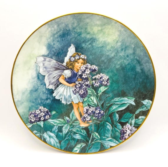 Vintage Flower Fairy Plate - The Heliotrope Fairy by Cicely Mary Barker