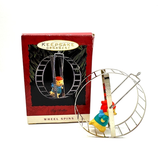 Vintage Hallmark Keepsake Ornament - Spinning Hamster Wheel 'Big Roller