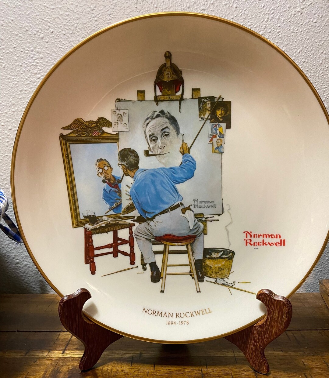 Norman Rockwell triple Self Portrait Saturday Evening Post 1978 Etsy