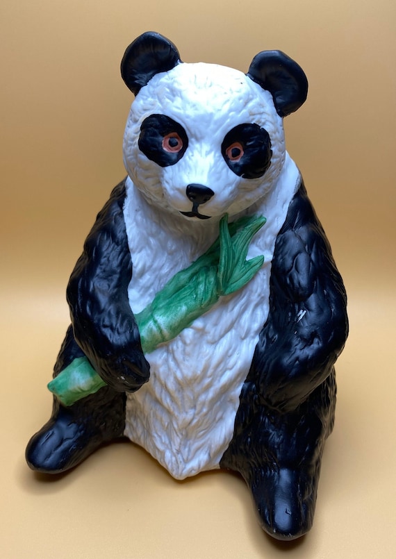 Vintage Taiwan Panda Bear Figurine – Ceramic Panda with Bamboo