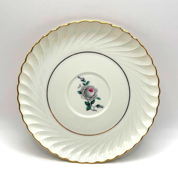 Royal Bayreuth Rose Saucer – Vintage Ivory Porcelain, Germany US Zone