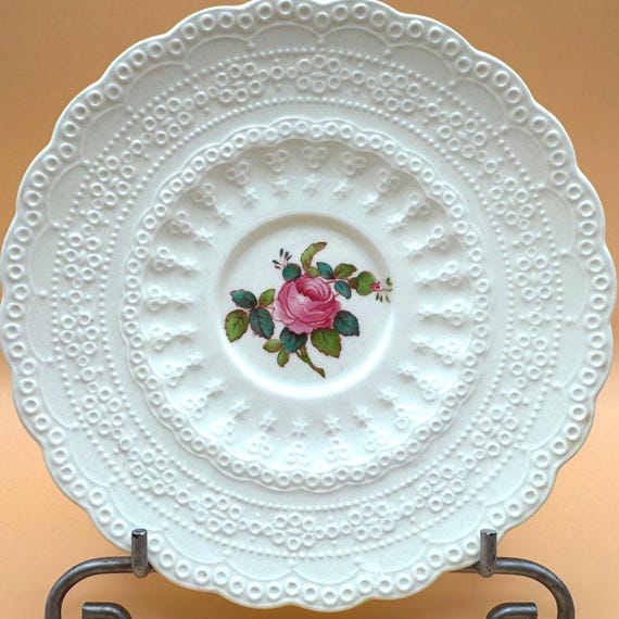 Spode Billingsley Rose Embossed Saucer England