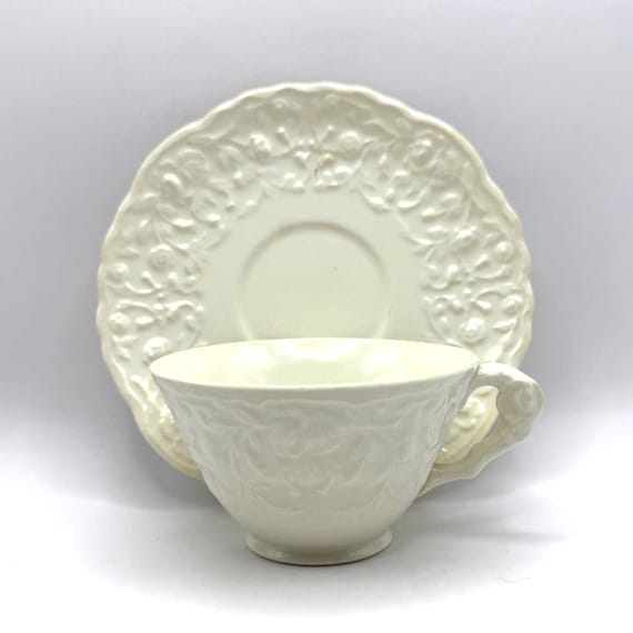 Pope Gosser Rose Point Cup and Saucer