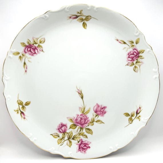 Elegant Vintage Mikasa Rosetta Serving Platter - Pink Roses