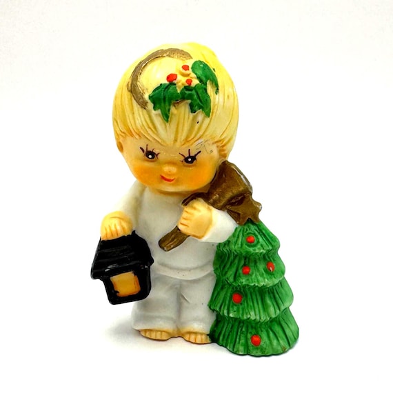 Vintage Christmas Child Figurine Holiday Decor