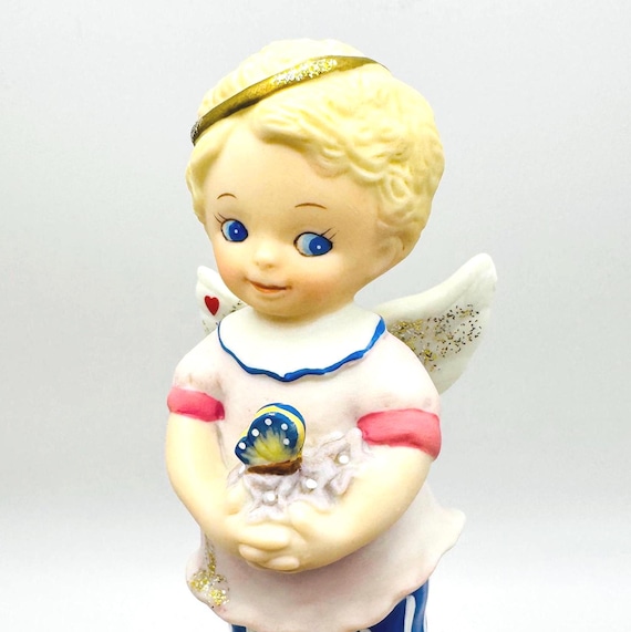 Vintage Angel with Butterfly Figurine by Katharine Stevenson - Tender Hearts Collection 1995
