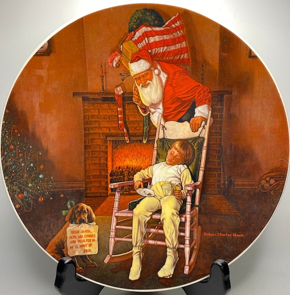Vintage Brantwood Collection: 1978 'A Visit From Santa' Collectible Plate by Robert Charles Howe