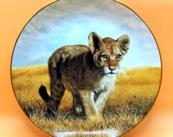 Charles Frace Young Explorer Plate Lion Cub Hamilton Collection 1989