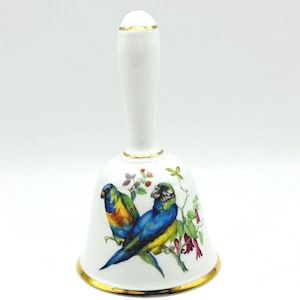 Vintage Countess Bone China Bell: Multi-Bird Decor, Made in England