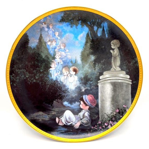 Precious Moments "Jacob's Dream" Plate by Sam Butcher - 1994 Hamilton Collection