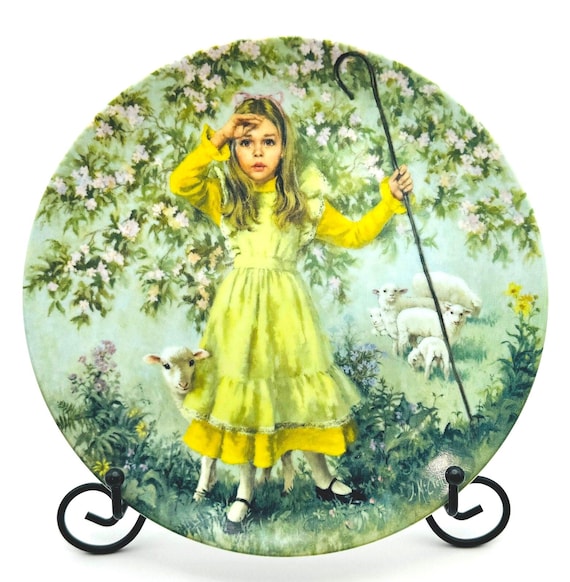 Vintage Nursery Rhymes Plate - 'Little Bo Peep" by John McClelland - Reco Collectible - Mother Goose Series
