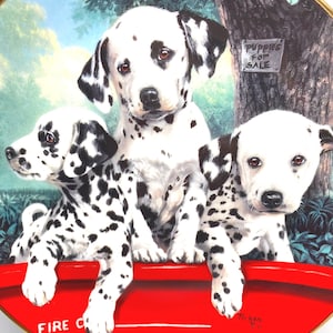 Vintage Dalmation collectible Plate - Firehouse Decor