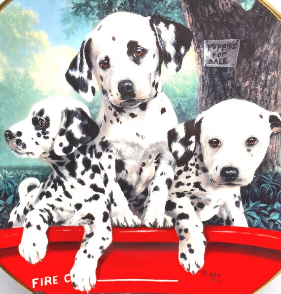 Vintage Dalmation collectible Plate - Firehouse Decor