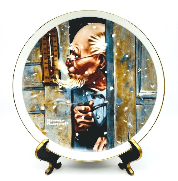 Whimsical Old Man Winter Decorative Plate - Collectible Japan Porcelain