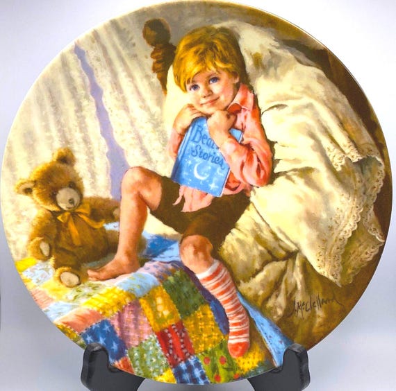 Vintage Mother Goose Plate: Diddle Diddle Dumpling Nursery Decor