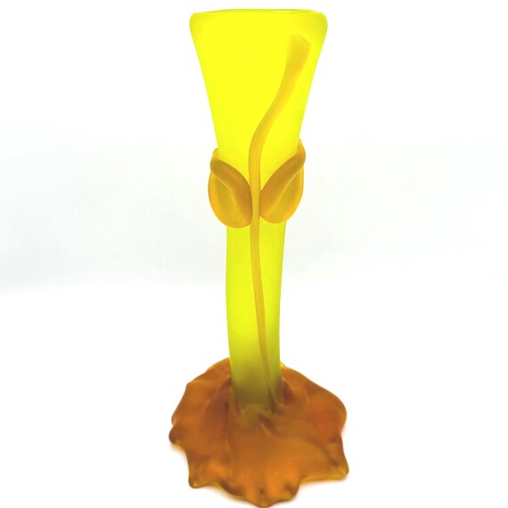 Handblown Vintage Art Glass Vase by Tommie Rush - Colorful Home Decor