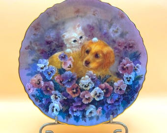 Lily Chang Paws in the Posies Collector Plate 1994 Bradford Exchange First Issue