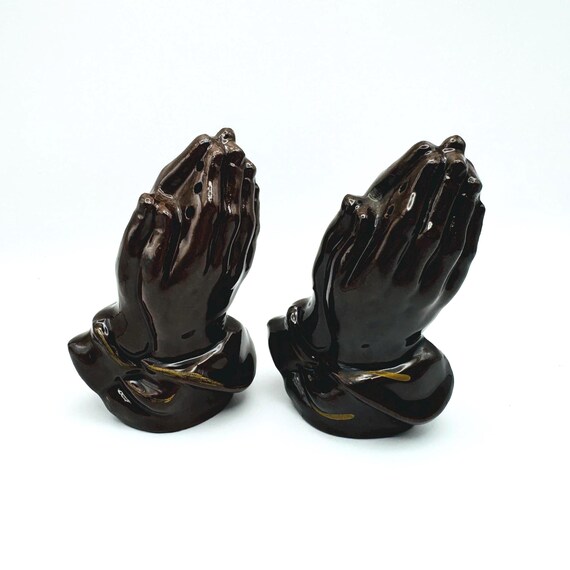 Rustic Praying Hands S&P Shakers - Made in Japan