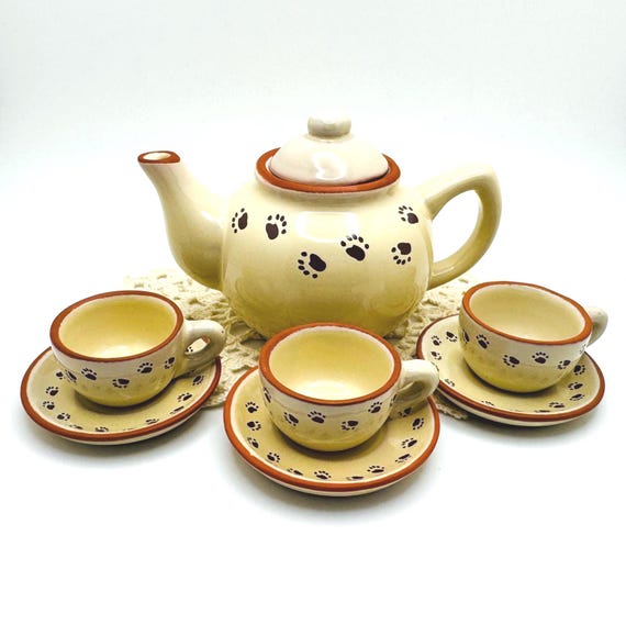 Vintage Boyd's Bears Bearware Mini Tea Set - Cute Pottery Teddy Bear Decor
