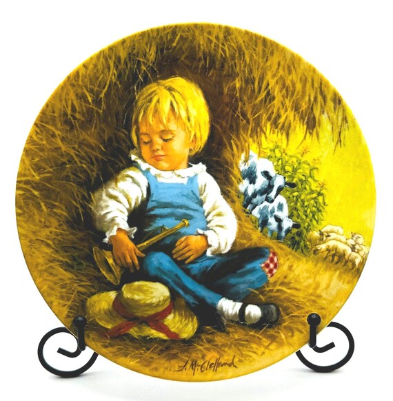 Vintage Nursery Rhymes Plate - 'Little Boy Blue' by John McClelland - Reco Collectible - Mother Goose Series