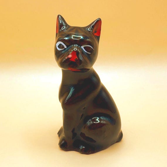 Vintage Redware Boxer Dog Figurine Japan