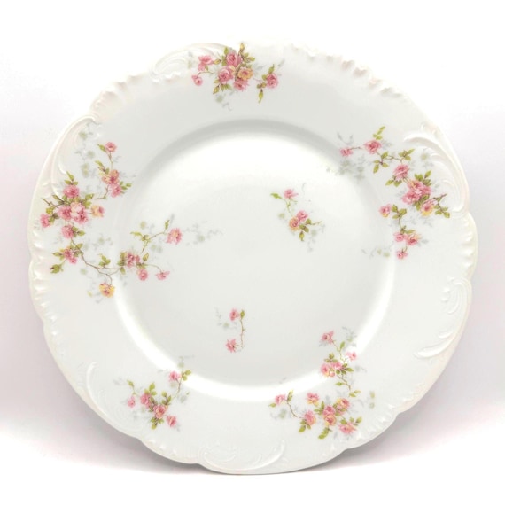 Antique Theodore Haviland Limoges France Floral Dinner Plates - Set of 4