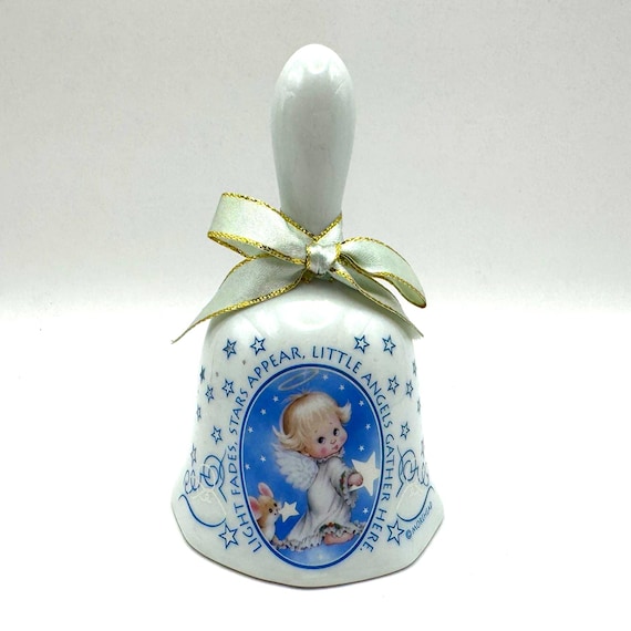 Vintage Morehead Angel Porcelain Bell with Stars