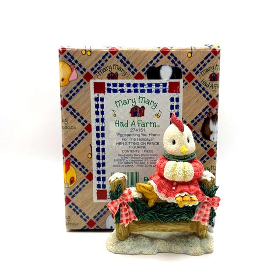 Enesco Mary Mary Had A Farm Hen Figurine, 1997 (With Box)