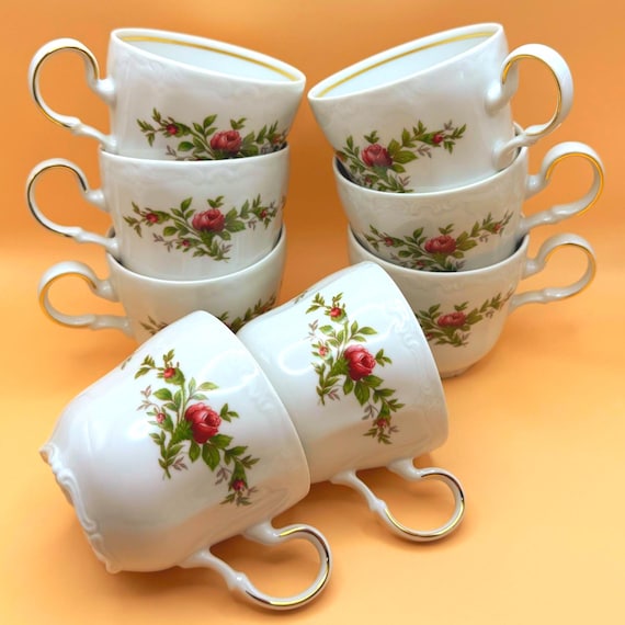 Johann Haviland Moss Rose Teacup Gold Trim