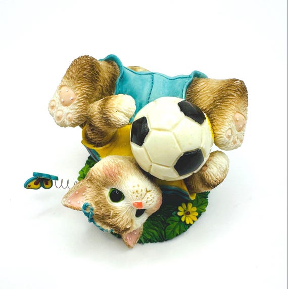 Charming Calico Kittens Collectible, "Friends are a goal worth saving" figurine
