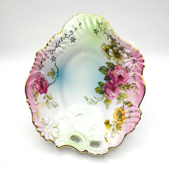 Hand Painted RS Prussia Trinket Dishes - Pair