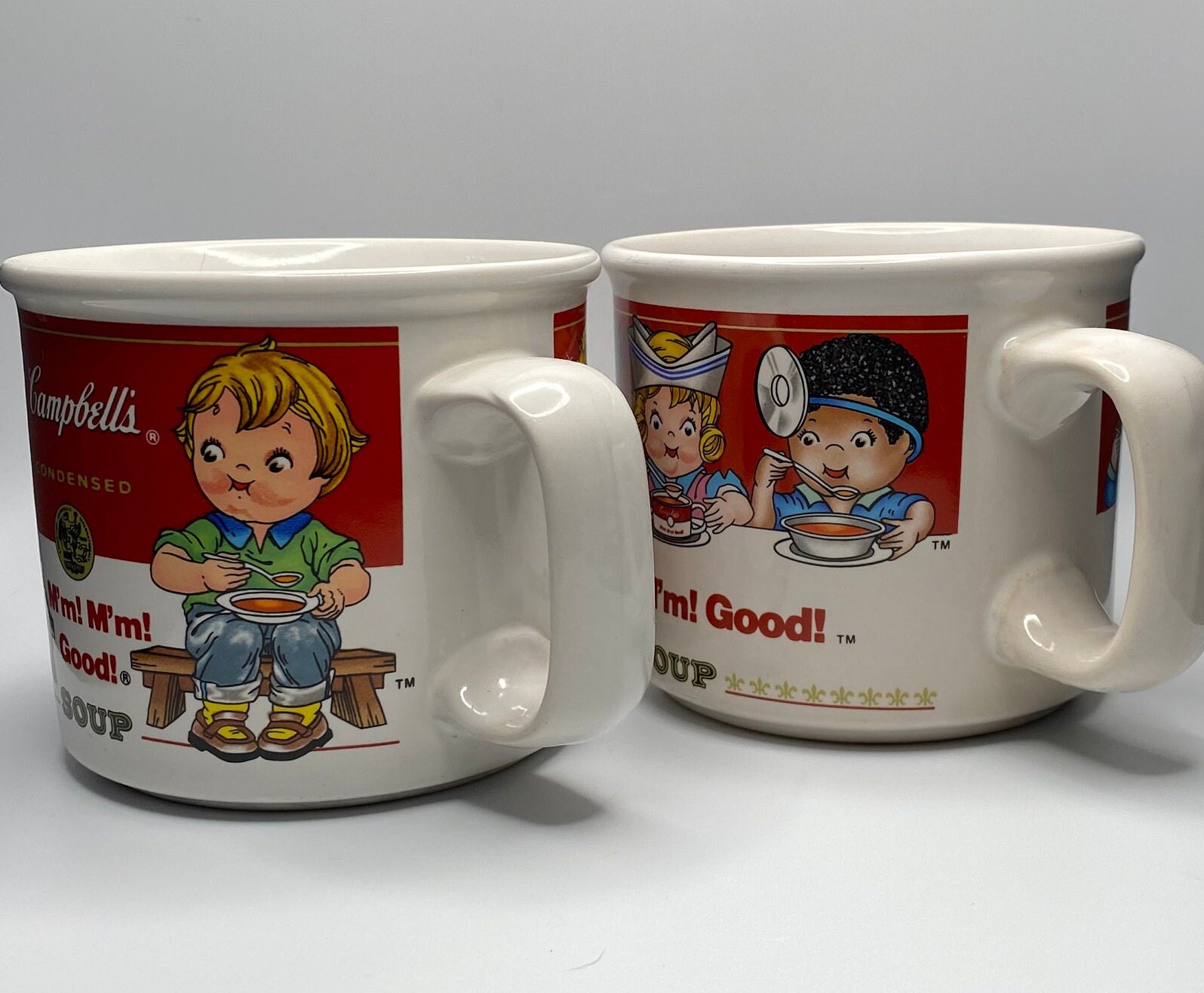 Vintage 2 Campbell's Soup Mugs by Westwood 1993 and Etsy