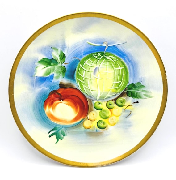 Colorful Fruit Design Decorative Plate from Norleans Japan