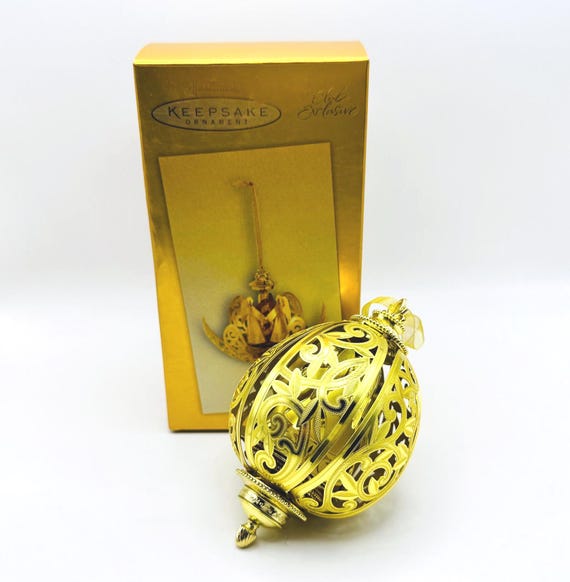 Vintage Hallmark 'Hidden Wishes' Gold Ornament - 2004 Club Exclusive