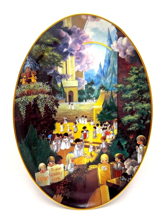 Precious Moments "Hallelujah Square" Oval plate by Sam Butcher - Enesco Hamilton Collection