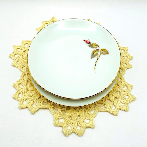 Pair of Johann Haviland Mini Plates with Rose Bud Design
