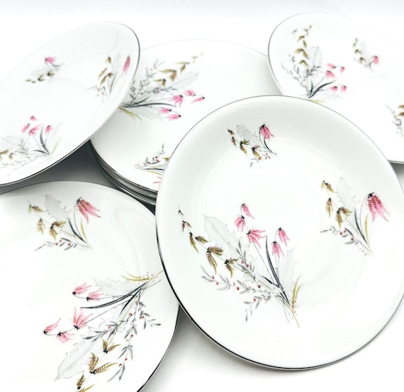 Vintage Bavaria China Dessert Plates 6 1/4 - Mountain Bell Pattern Royal Duchess - Pick Your Quantity 1970s