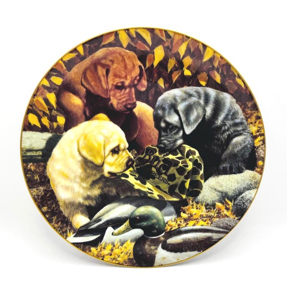 Anheuser-Busch Collectible Plate - Vintage Budweiser Decor featuring Puppies