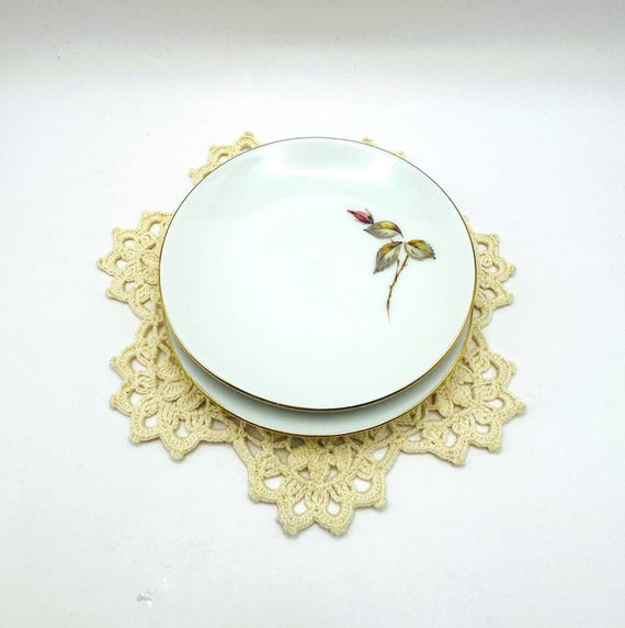 Pair of Johann Haviland Mini Plates with Rose Bud Design