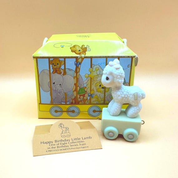 Precious Moments Happy Birthday Little Lamb Train 1985 Boxed