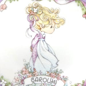Vintage Precious Moments Plate: &quot;Carolyn&quot; Name Plate, ENESCO 1991 Collectible