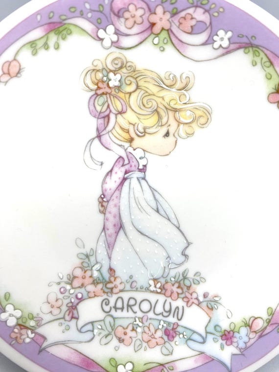 Vintage Precious Moments Small Name Plate "Carolyn"- ENESCO 1991 Precious Moments Collectible Plate - "Your Name is a Precious Gift"