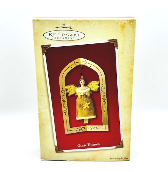 Vintage 2003 Hallmark Angel Ornament 'Glad Tidings' - Original Box & Stand