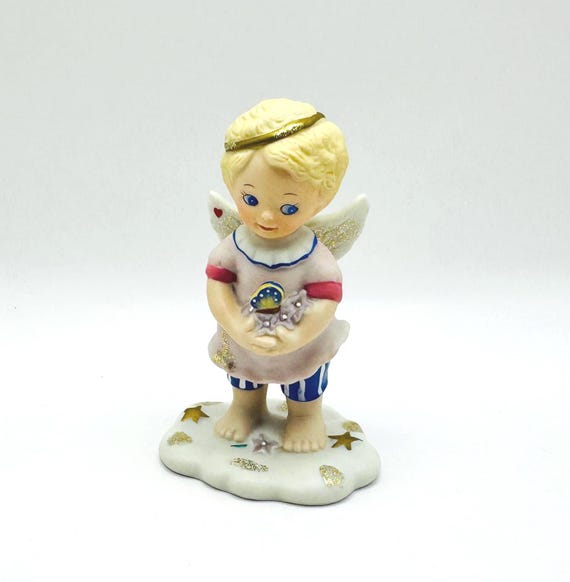 Vintage Angel with Butterfly Figurine by Katharine Stevenson - Tender Hearts Collection 1995