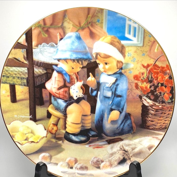 Vintage 1989 MJ Hummel Tender Loving Care Plate Collection - Little Companions - Danbury Mint