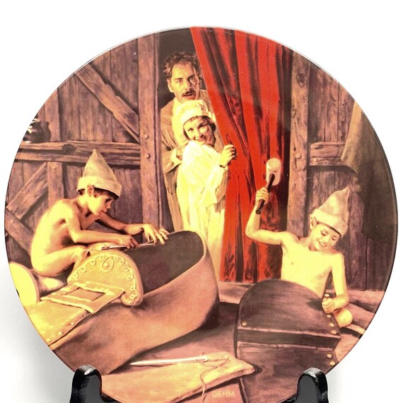 Vintage Brothers Grimm Plate: The Shoemaker & Elves, 1983