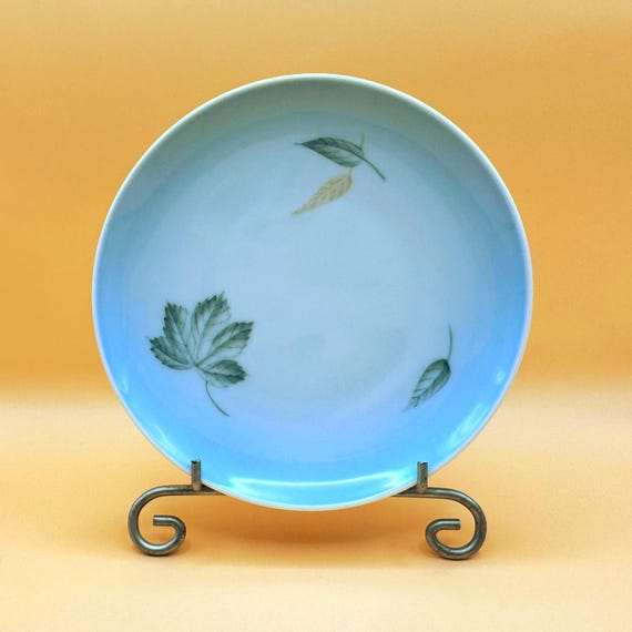 B&G Denmark Blue Ombre Plates Leaf Pattern Vintage