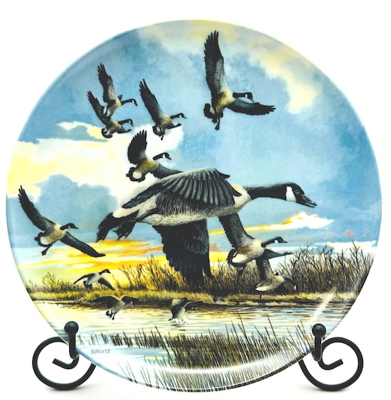 Vintage Dominion China Ltd. Plate - 'Wings Upon The Wind' Series - Geese Coming in for 'The Landing'
