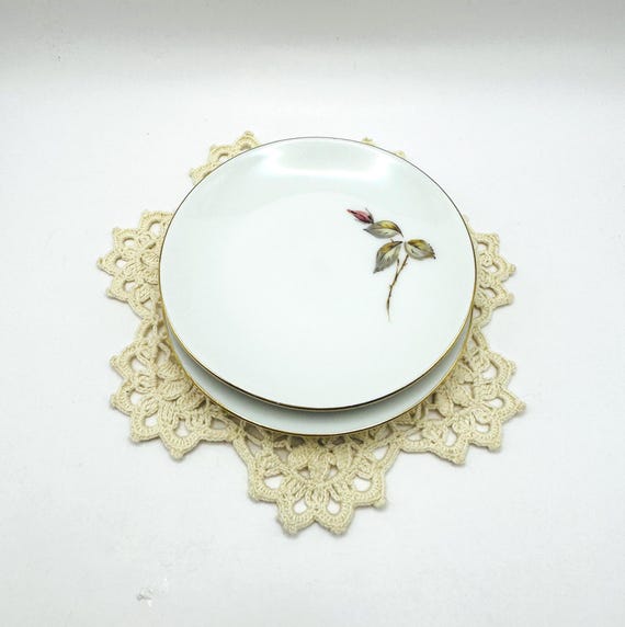 Pair of Johann Haviland Mini Plates with Rose Bud Design